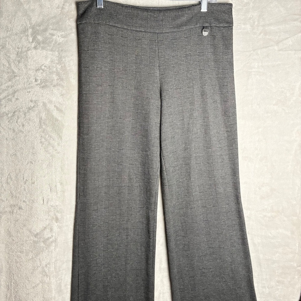 New York & Company Grey Glen Plaid Stretch Dress Pants Tall Size Medium